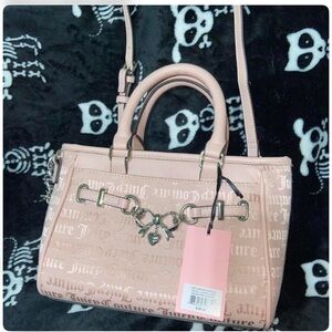 Juicy Couture Blush Pink Logo Satchel with Heart Charm